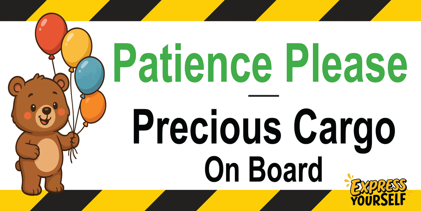 Parience Please - Precious Cargo - Bear - Ballons - Large Size 10" x 5"