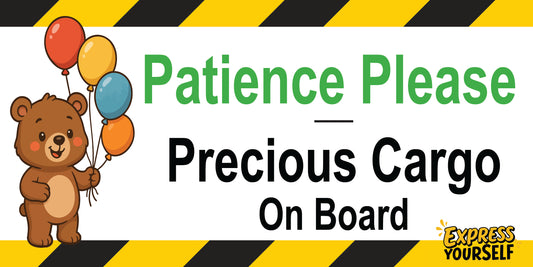 Parience Please - Precious Cargo - Bear - Ballons - Large Size 10" x 5"