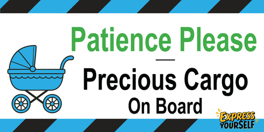 Parience Please - Precious Cargo - Carriage - Blue - Large Size 10" x 5"