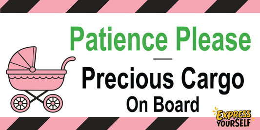 Parience Please - Precious Cargo - Carriage - Pink - Large Size 10" x 5"