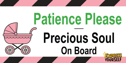 Parience Please - Precious Soul - Carriage - Pink - Large Size 10" x 5"