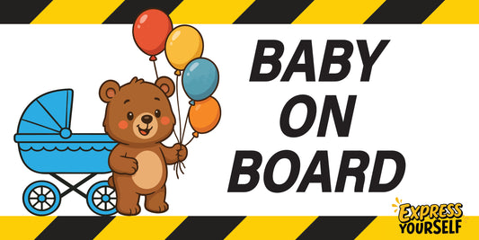 Baby on Board - Large - 10" x 5" Black